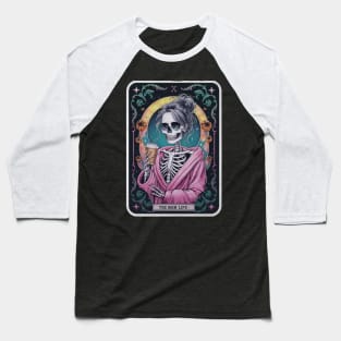 The Mom Life Skeleton Tarot Card Funny Sarcastic Occult Gothic Baseball T-Shirt